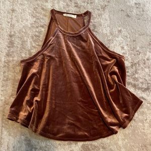 Brown velvet tank